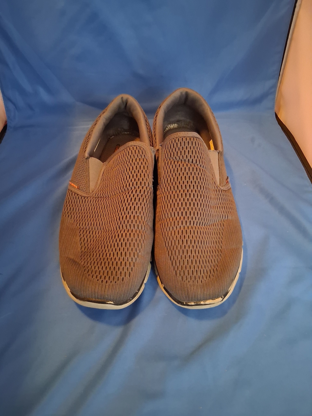 SKECHERS Dual-Lite Men’s Gray Mesh Slip-On Low Top Athletic Sneaker Pre-Owned - Picture 2 of 5